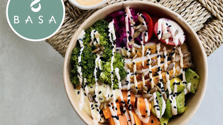 Basa take away jatetxeko bowl osasuntsu bat